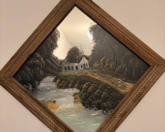 VTG Oil Painting on Mirror