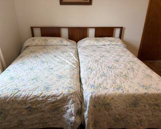 Mid- Century King Size Headboard - Twin Beds sold separately