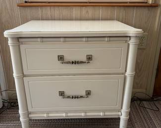 Piece from Henry Link "Bali Hai" Faux Bamboo Nightstand White 1960s-1970s