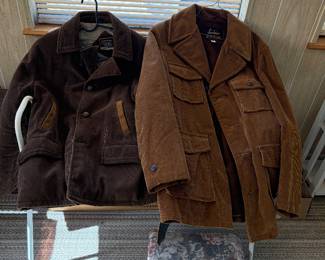 Left; Golden Warrior Dark Brown Corduroy Coat Right; Oakbrook Sportswear Corduroy Jacket