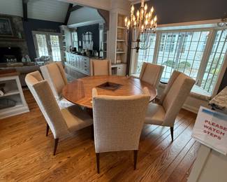 Custom made chair, specially woven fabric and design $11,K EACH new. Eleven K each 8 Chairs total