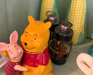 Disney's Winnie the Pooh and Piglet shakers; Nautical Glass hanging lantern shakers; corn on the cob shakers