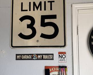 Speed Limit 35 street sign; 