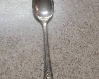 Silverplate Spoon with Floral Engraving