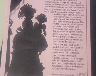 Gorham Colette Musical Doll LE or second image