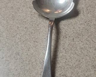 Sterling Silver Serving Spoon with Notched Rim