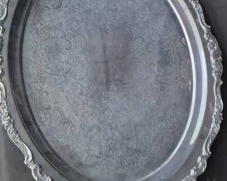 Wallace Baroque Silverplate F Serving Tray