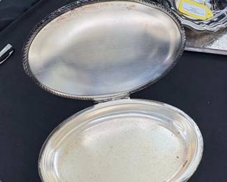 F.B. Rogers Silver Co. SilverPlated Crumb Catcher with Wooden Handle second image