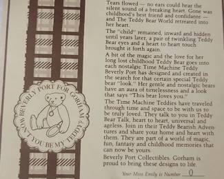 Gorham Time Machine Teddy Miss Emily Bearkin second image