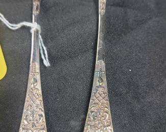 Pair of Sterling Silver Serving Spoons in the Arabesque Pattern by Whiting second image