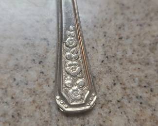 Silverplate Spoon with Floral Engraving second image