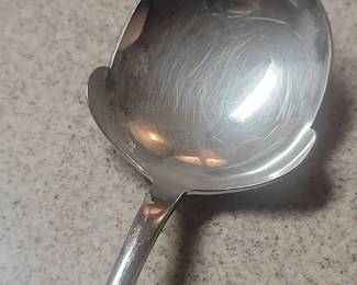 Sterling Silver Serving Spoon with Notched Rim second image