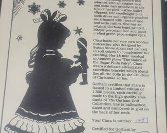 The Gorham Doll Collection Clara Limited Edition Doll with Nutcracker second image