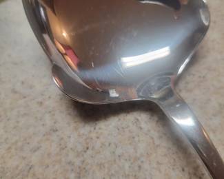 Sterling Silver Serving Spoon with Notched Rim third image
