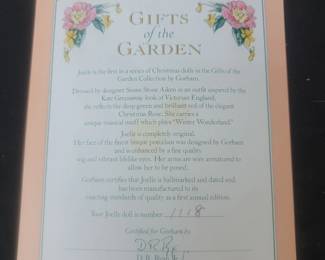 Victorian Doll in Green Velvet Dress with Bonnet second image