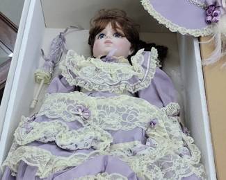 Seymour Mann Lila Connoisseur Collection Porcelain Doll