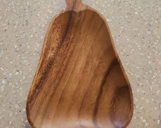 Acacia Wood Pear-Shaped Bowl