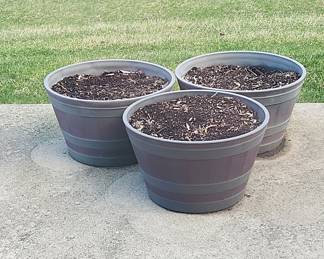 Resin Barrel Planters (Set of 3)