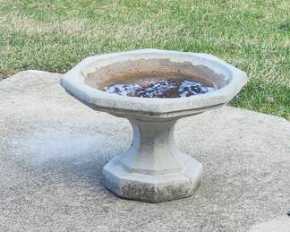 Concrete Octagonal Bird Bath