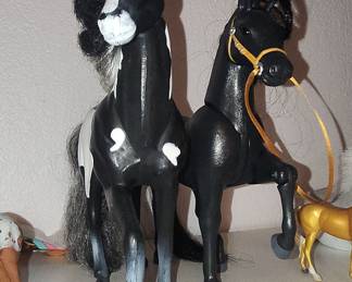 Breyer "Traditional" Scale Horse Models (Black Pinto and Solid Black)