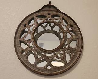  Round Mirror with Ornate Frame