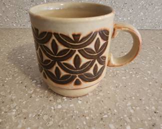 WP England Stoneware Mug with Geometric Pattern