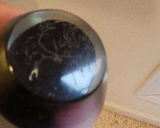 Glass Paperweight with Purple Base and Internal Bubbles