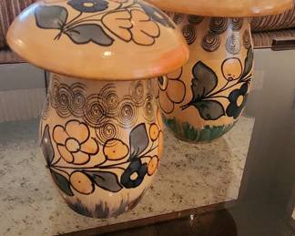 Vintage Wooden Mushroom Decor Set