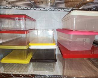 Assorted Plastic Storage Bins with Lids