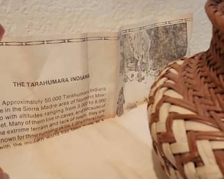 Tarahumara Indian Woven Yucca Basket with Informational Card