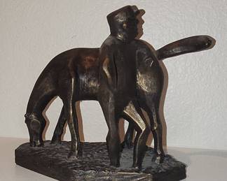 Bronze Figurine of a Man with a Horse by Marino Marini