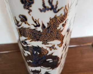 Japanese Satsuma-Style Vase - Dragon Motif!