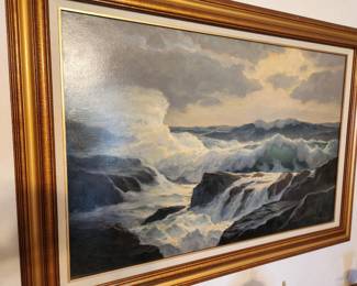 Highly listed important Artist William Columbia Ehrig Ocean Scene Original Oil! (1892-1969)