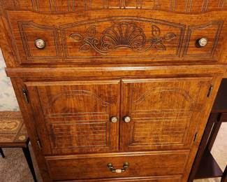 Marble Top Vintage Highboy Dresser.