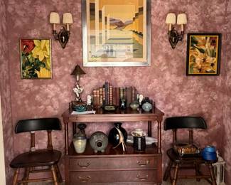 Bar cart and chairs sold