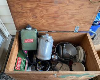Boy Scout Camping Gear and Box