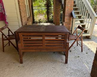 Antique outdoor table set