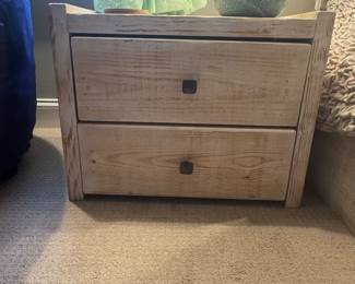 Distressed wood side tables
