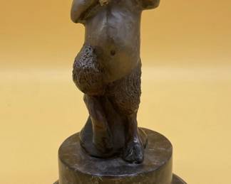 CHARLES BRAGG - "PAN WITH FLUTE" SCULPTURE SIGNED CIRCA 1989 #’d /275