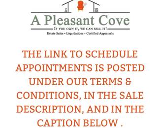 Scheduling Link: https://calendly.com/apleasantcove/arlington-estate-sale-0226