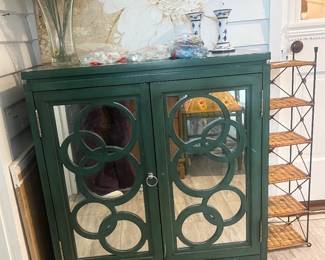 Antique mirrored coffee bar cabinet