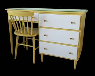 Vintage Mid-Century Modern Children's Vanity Desk and Chair Set