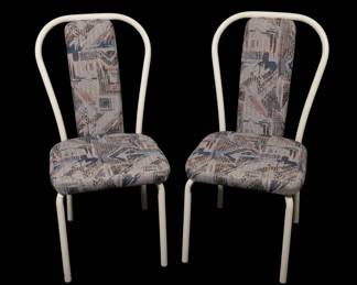 Set of 6 Upholstered Metal Frame Dining Chairs