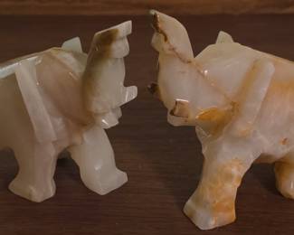 Pair of Onyx Elephants
