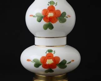 Vintage Hand-Painted Floral "Gone With The Wind" Style Hurricane Lamp