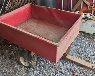 Red Metal Dump Garden Cart/Wagon