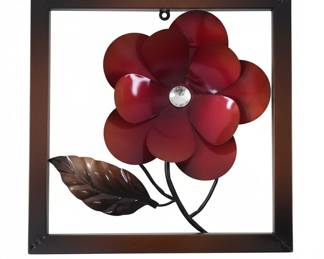 Framed Metal Flower Wall Art