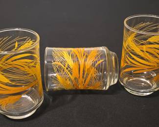 Vintage Libbey Golden Wheat Juice Glasses (Set of 3)