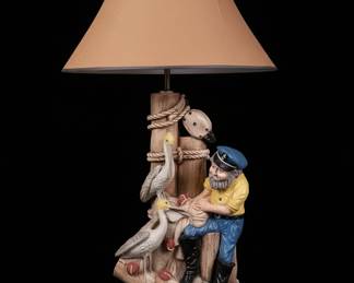 Apsit Bros. of California Nautical Fisherman Lamp