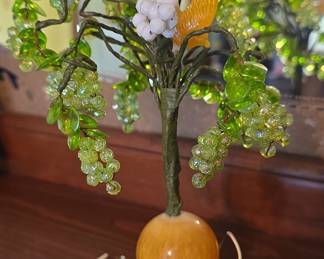 Vintage Murano Style Beaded Grapevine Lamp